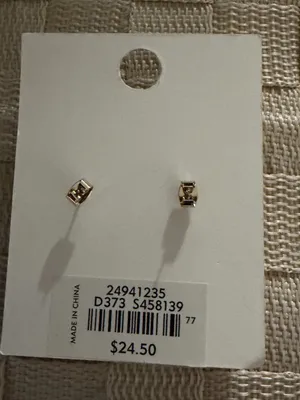 NWT LOFT Champagne Crystal Stud Earrings thumbnail 2