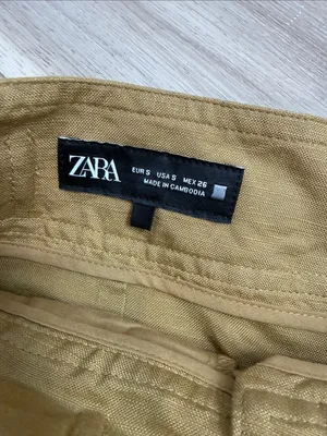 Zara safari granola girl linen blend high rise shorts size small thumbnail 2
