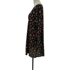 ASOS Floral Print‎ Black Pink Green Button Front Mini Tunic Dress Size US 12 thumbnail 4