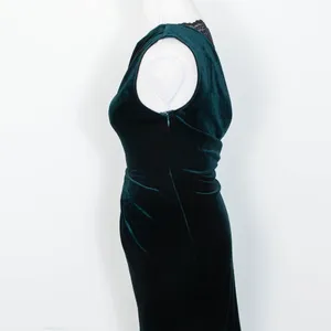 Lulus All The Luxe One Shoulder Green Velvet Lace Mini‎ Tulip Dress Womens XS thumbnail 6