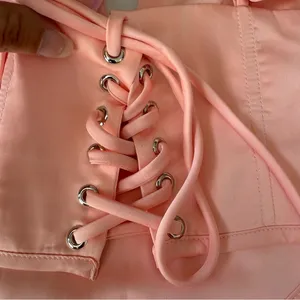 NWT Dolls kill Sugar Thrillz Peach Satin Corset Top size xxs thumbnail 5