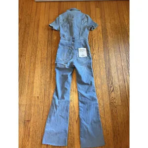 ZARA X Good American ZW Denim Sculpting Jumpsuit Flare Leg, Size 2 thumbnail 7