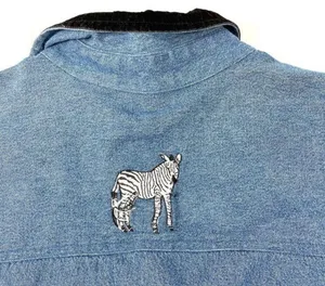Vintage 100% Cotton Animal Print Denim Vest thumbnail 5