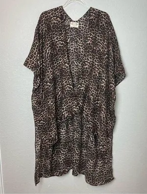 MIA JOY JOYFOLIE Leopard Print Kimono One Size thumbnail 1