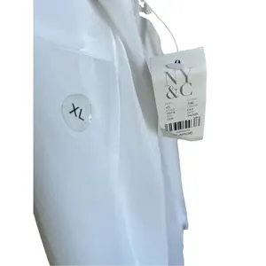 NWT NY&C Sleeveless Racerback Blouse Ivory XL Bling Heart Design Lightweight Su thumbnail 4
