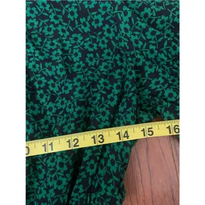 GAP Green Floral Cutout Peplum Rayon Long-Sleeve Top S Casual thumbnail 7
