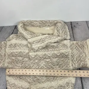 Sleeping On Snow Sweater Womens Beige Cardigan Open Asymmetrical Flowy XS thumbnail 11