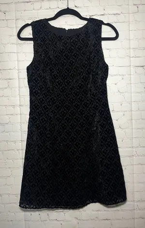 Vintage‎ 90s Max Studio Black Velvet Burnout Damask Sleeveless Sheath Dress Sz 4 thumbnail 1