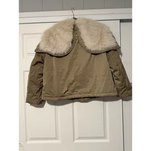 Zara Short Parka Jacket Faux Fur Hooded Military Urban‎ Utilitarian Gorpcore thumbnail 2