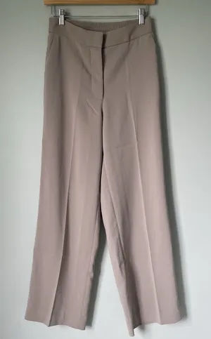 Quince High-Rise Wide Leg Dress Pants Professional Workwear Beige Brown Size 4 thumbnail 1