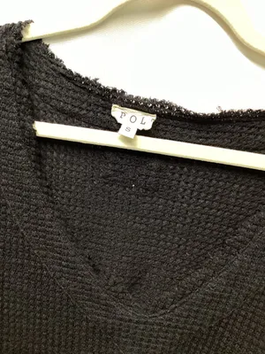 POL Black waffle knit v-neck size Small thumbnail 8