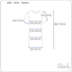 ZARA Womens Dress Blue Midi Floral Ditsy Shirtdress Linen Short Sleeve Medium thumbnail 11