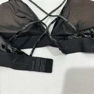 Pink Victoria's Secret Velvet Bralette Bra Size XXL Strappy Back thumbnail 9