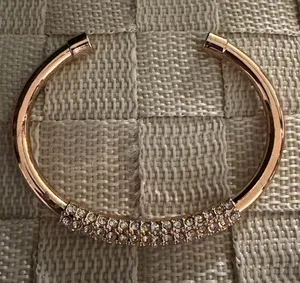 Rose Gold Crystal Pavé Cuff Bracelet - Women's Jewelry thumbnail 1