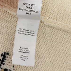 RAILS Perci Animal Star Sweater Ivory Black Camel Cotton Blend Knit X-Small thumbnail 13