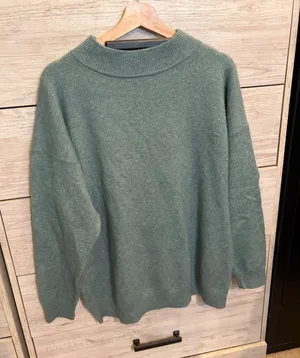 A New Day Sage Green Mock Neck Oversized Pullover Sweater Small thumbnail 1