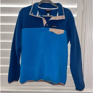 Patagonia Worn Wear Lightweight Synchilla Snap-T Pullover Jacket Blue Medium thumbnail 2