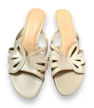 Naturalizer Beige‎ Leather Open Toe Strappy Slip On Heel Sandals Sz 8 thumbnail 1