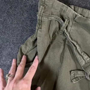 Abercrombie & Fitch Olive Green Linen Blend Pleated Tapered Pants Size L thumbnail 11