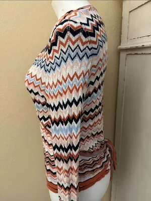 Lascana for Venus Chevron Wrap V-Neck Sweater - Multi-Color thumbnail 3