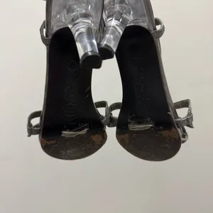 Mootsies‎ Tootsies Black & Silver Floral Foot Clear Heels 7.5 thumbnail 4