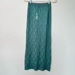 NWT Anthropologie Teal Lace Maxi Skirt Boho Size XS thumbnail 7