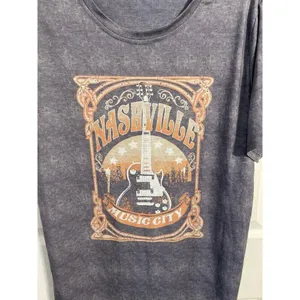 “Nashville Music City” T Shirt Size XL Grey New Without Tag thumbnail 2