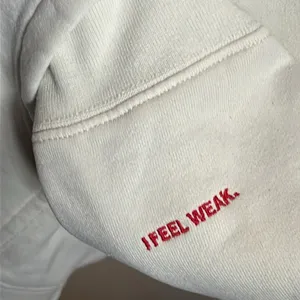 You Matter Embroidered Unisex Solid Eggshell Pullover Sweatshirt Hoodie White Size M thumbnail 4