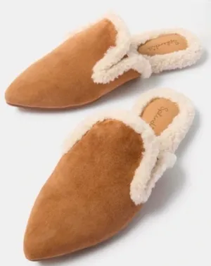 NEW Splendid Liza Pointed Toe Mule Color: Caramel Fur Slip On thumbnail 1