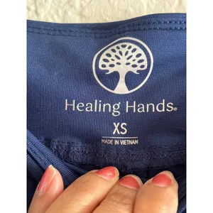 Healing Hands Scrub Joggers XS Purple Label Tara Navy Blue Yoga Waistband 9233 thumbnail 4