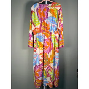 Emma & Michele XL Tropical Floral Boho Resort Maxi Dress Bell Sleeve‎ thumbnail 7