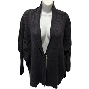 CAbi Cosmic Oversized Rib Knit Cardigan Sweater Sz S Gray Full Zip Casual Cozy thumbnail 5