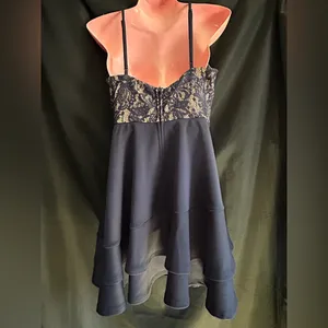 Windsor Juniors Navy Lace & Sequin Bodice Flared Cocktail Party Prom Dress SZ 9 thumbnail 9