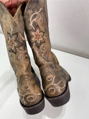 Rocky Handhewn Women 6 M Western Coastal Cowgirl Boots Leather Floral Boho Fairy thumbnail 7