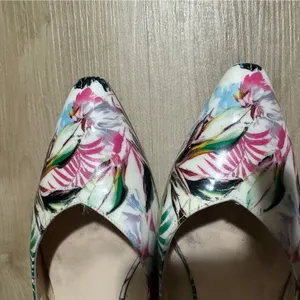 Peter Kaiser Slingback Flats Multicolor 6‎ Women Floral Pointed Toe Tropical thumbnail 3