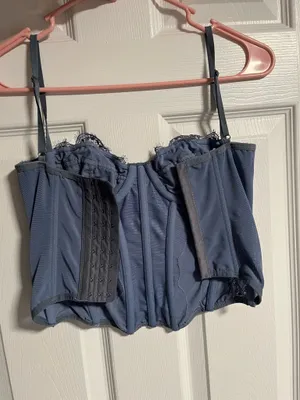 Blue Lace Corset Top Size XS thumbnail 5