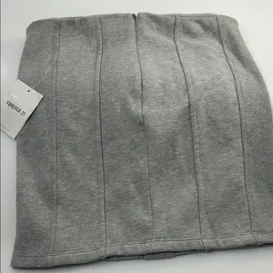 Forever 21 Heather Gray Lace-Up Skirt thumbnail 9