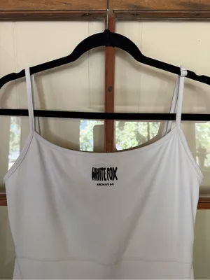 White Fox Divine Playsuit Logo Romper White Size Large Active Lounge Athleisure thumbnail 5