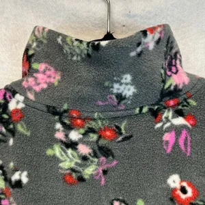 VERA BRADLEY Jacket Women's Small Gray Pink Floral Sporty Fleece‎ Pullover Cozy thumbnail 15