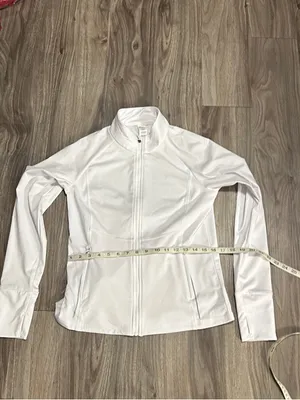 Asics White Zip-Up Athletic Jacket thumbnail 10