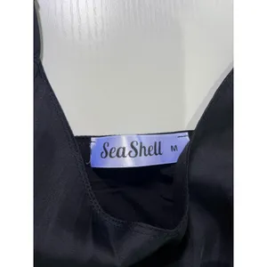 SeaShell Black V-Neck Cropped Camisole Top Adjustable Straps Size M‎ JT512D thumbnail 7