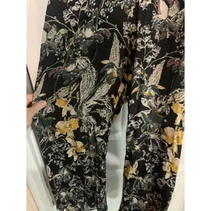 Free‎ People Black Twisted Floral Halter Jumpsuit Size 6 Plunge Open Back Crop thumbnail 5