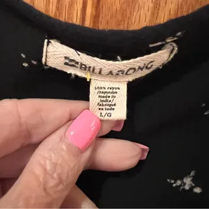 Billabong Just Like You Long-Sleeve Gauzy Rayon Mini Dress Off Black‎ Size Large thumbnail 8