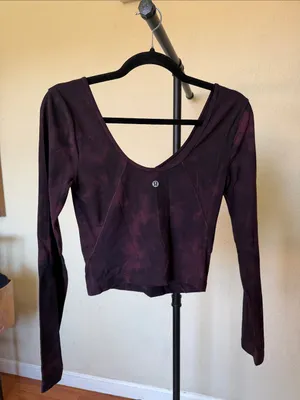 Lululemon Align Long Sleeve Shirt Diamond Dye Cassis Black Sz 4 thumbnail 4