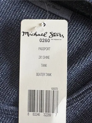 Michael Stars Women's Navy Ribbed “Beater” Tank Top OSFM thumbnail 6