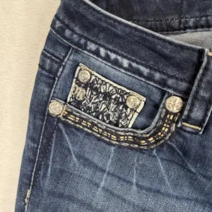Miss Me Mid-Rise Slim Boot Dark Wash Embellished Jeans MP7697SB5V Size‎ 27 thumbnail 8