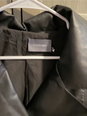 Hudson Gray Hudson Bay Black Faux Leather Double-Breasted Jacket thumbnail 2