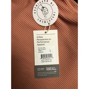Vuori Women’s Rib Crop Tank Cropped Athletic Top Color Light Cinnamon Medium New thumbnail 3