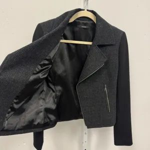 Tahari Women's Plaid Wool Blend Moto Jacket Black Gray Mixed‎ Media MR87X103 thumbnail 3