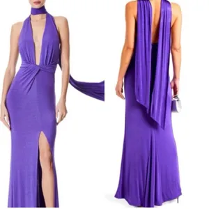 NWT Alice + Olivia Resse Maxi Gown‎ in Purple Sz 2 $495 thumbnail 2